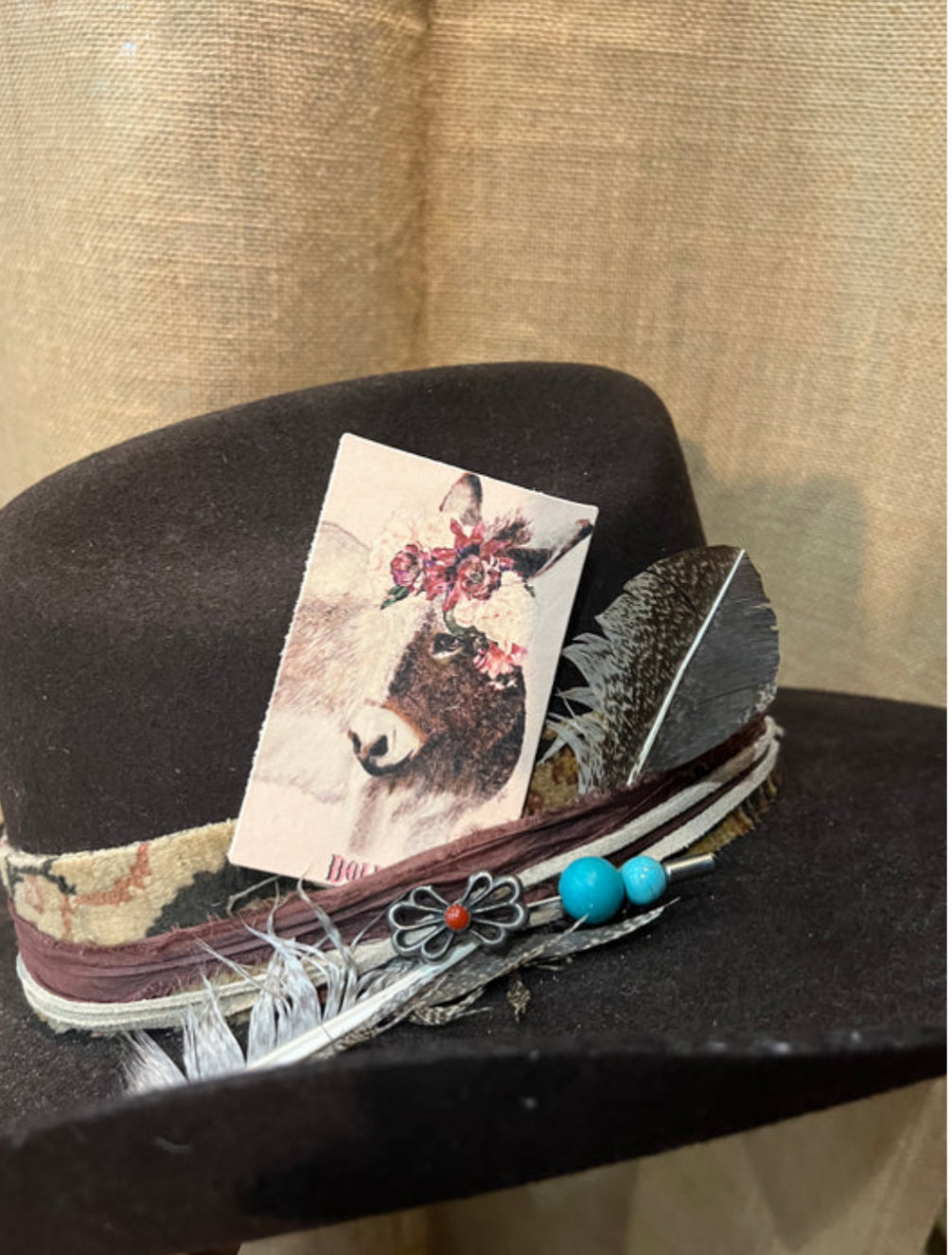 Blossom Donkey Hat Card