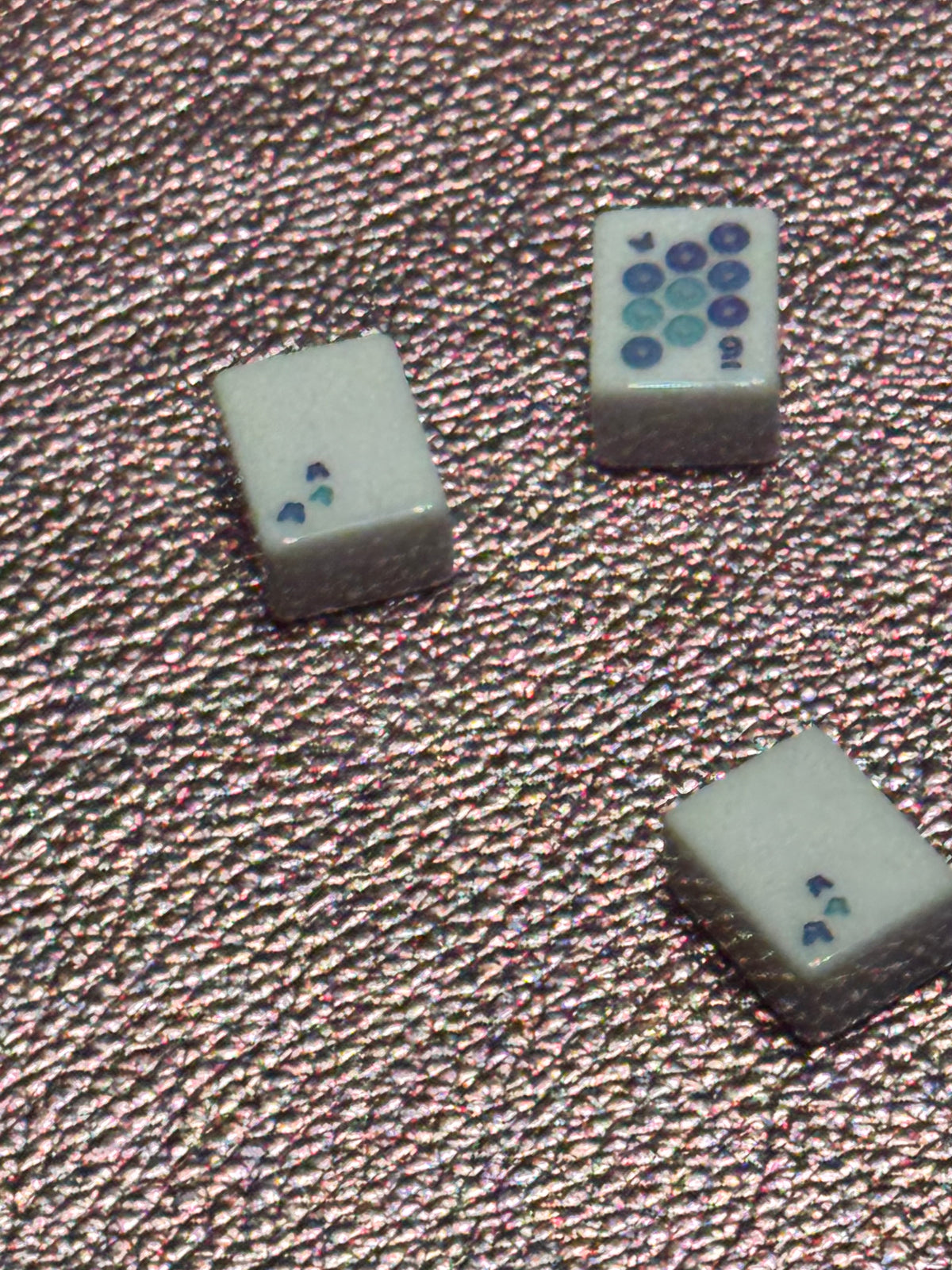 Leather Mahjong Travel Mat - Metallic Pink