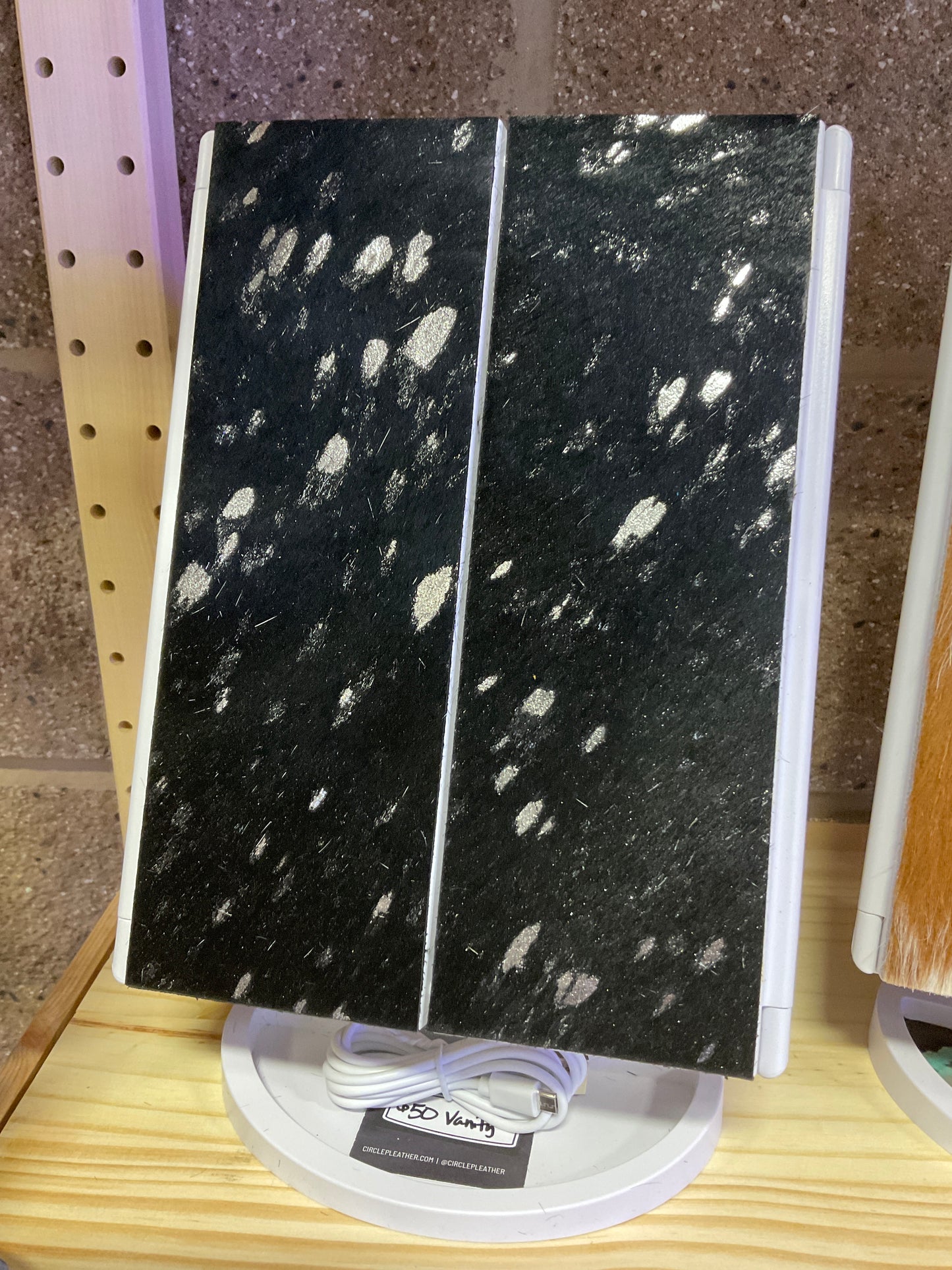 Hair on Hide Vanity Mirror