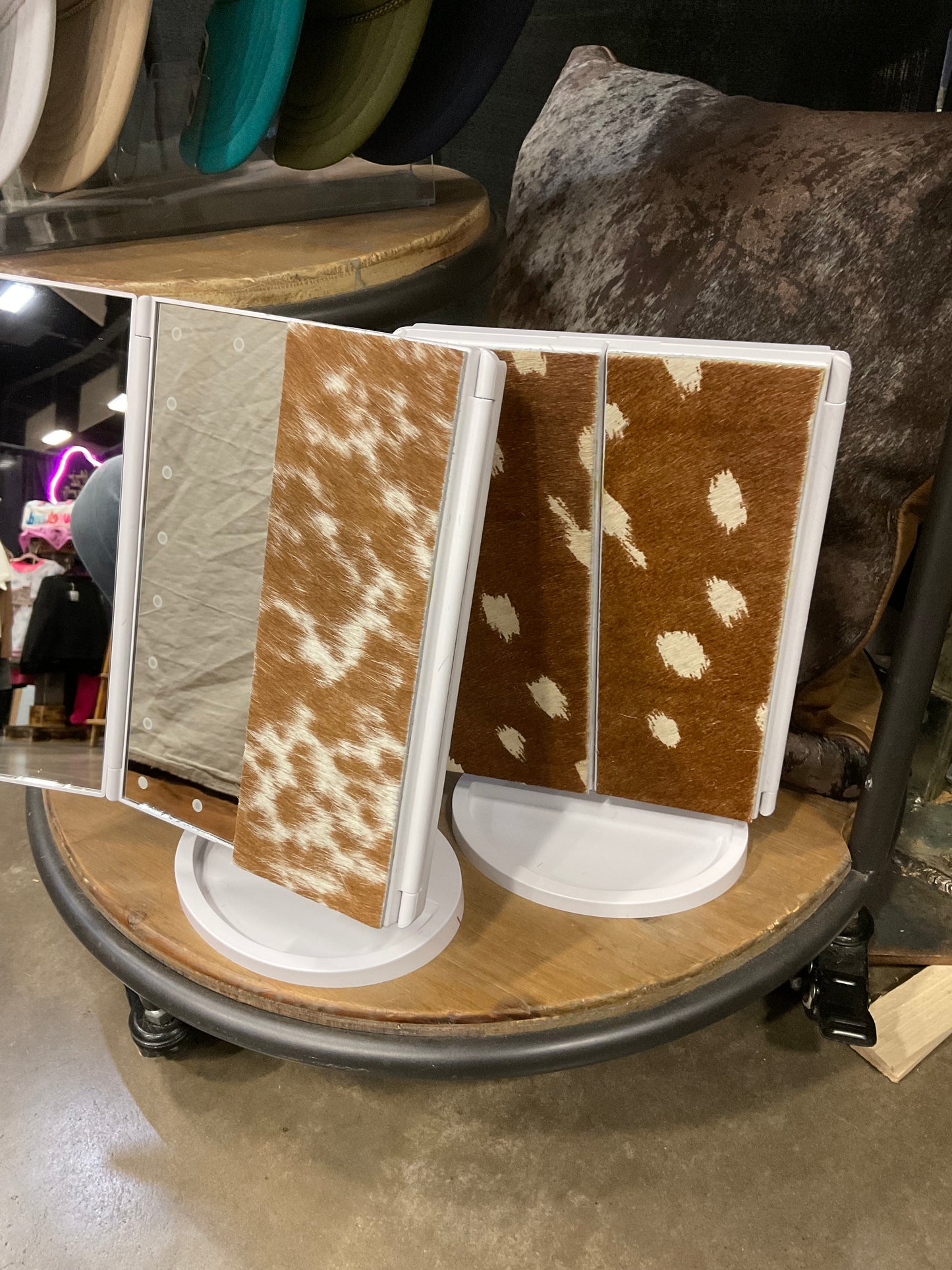 Hair on Hide Vanity Mirror