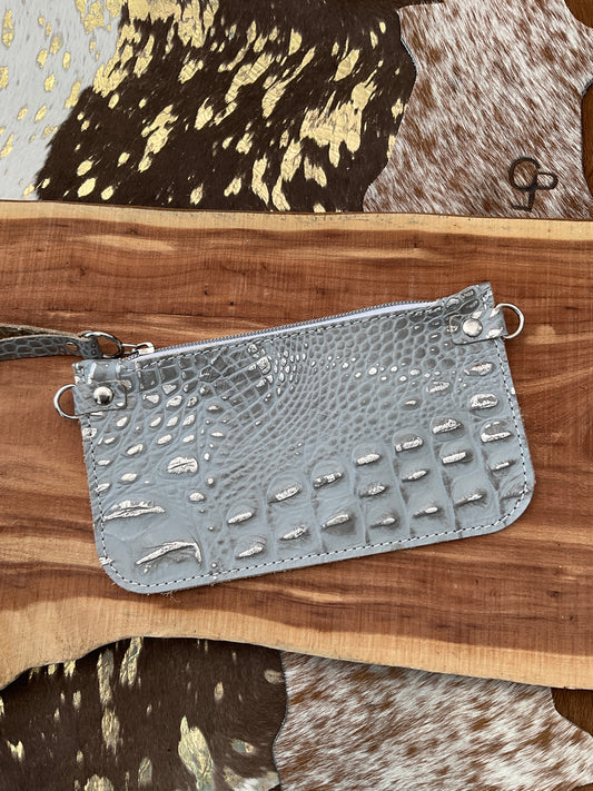 Mini Pearl Silver Croc