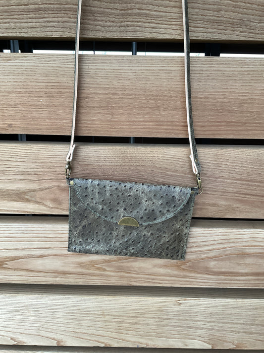 Maria, Embossed Olive Ostrich