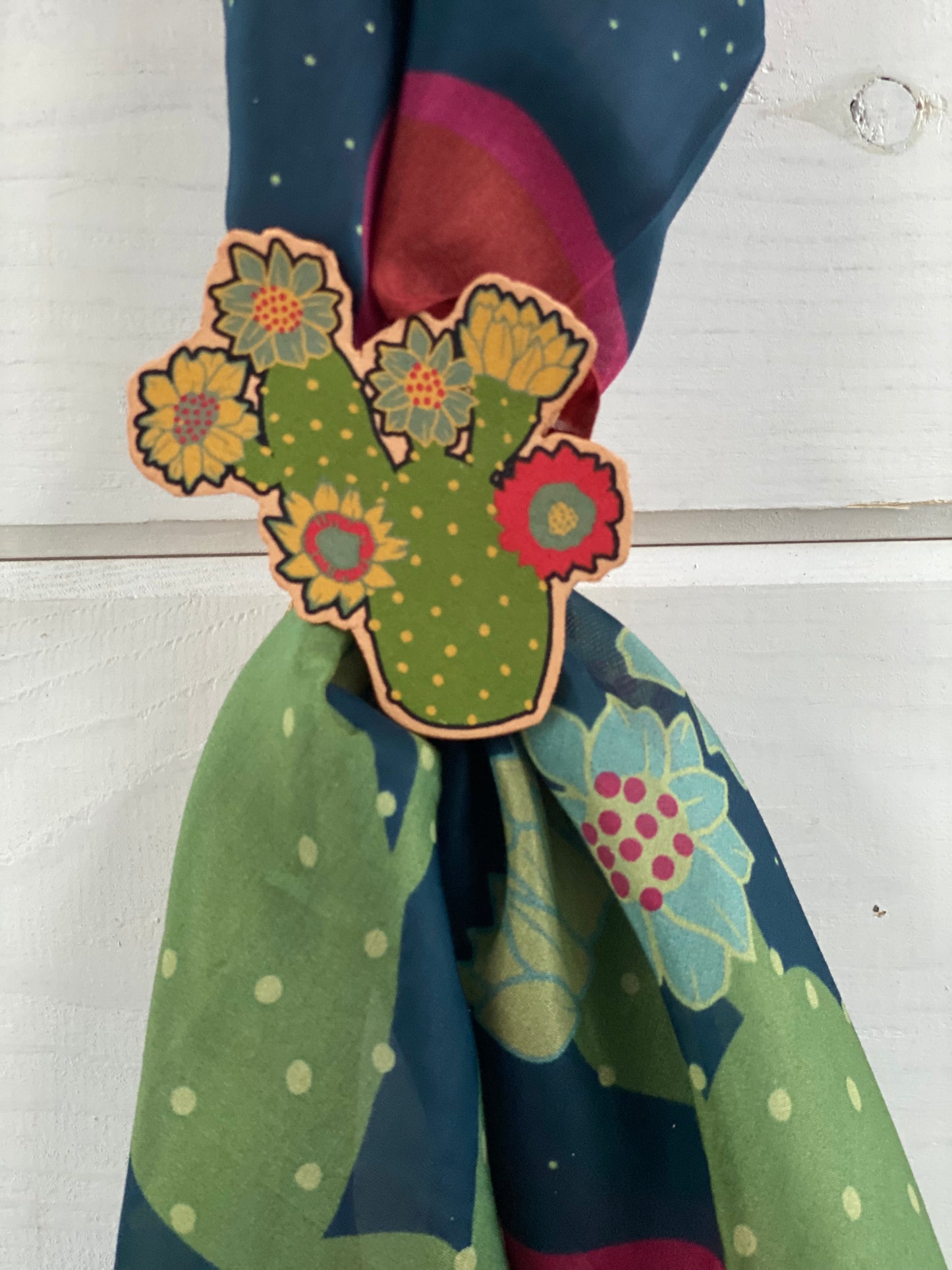 Flower Cactus Scarf Slide