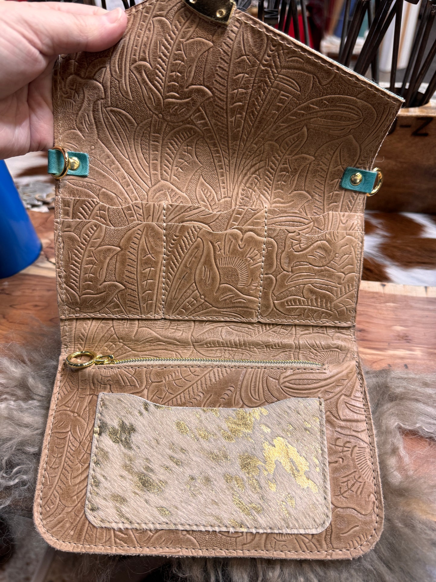 Tibetan lamb Crossbody Wallet