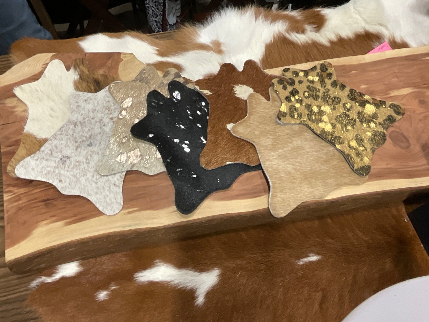 Mini Cowhide Coasters