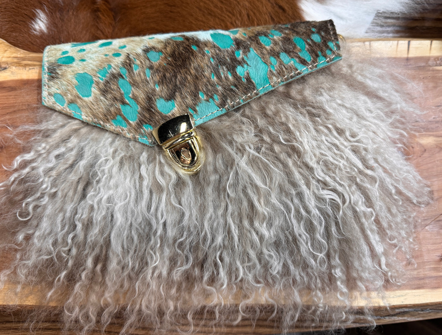 Tibetan lamb Crossbody Wallet