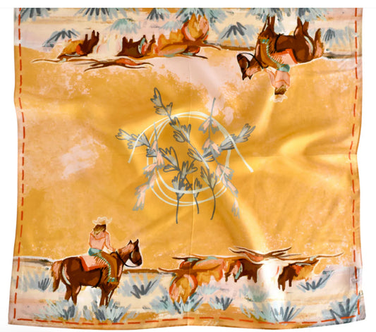 Longhorn Range Cowgirl: Western Silke Tensel Wild Rag