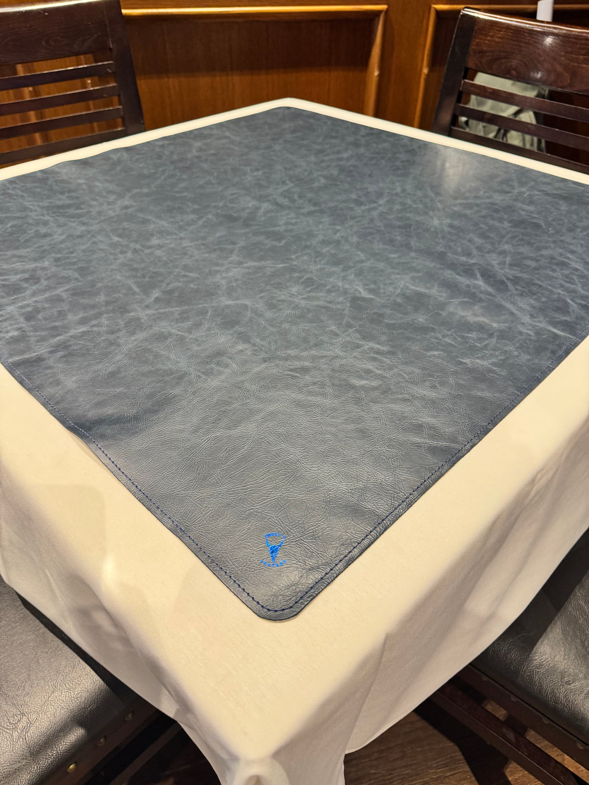Leather Mahjong Mat - Navy Brahman