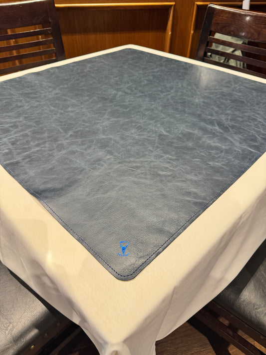Leather Mahjong Mat - Navy Brahman