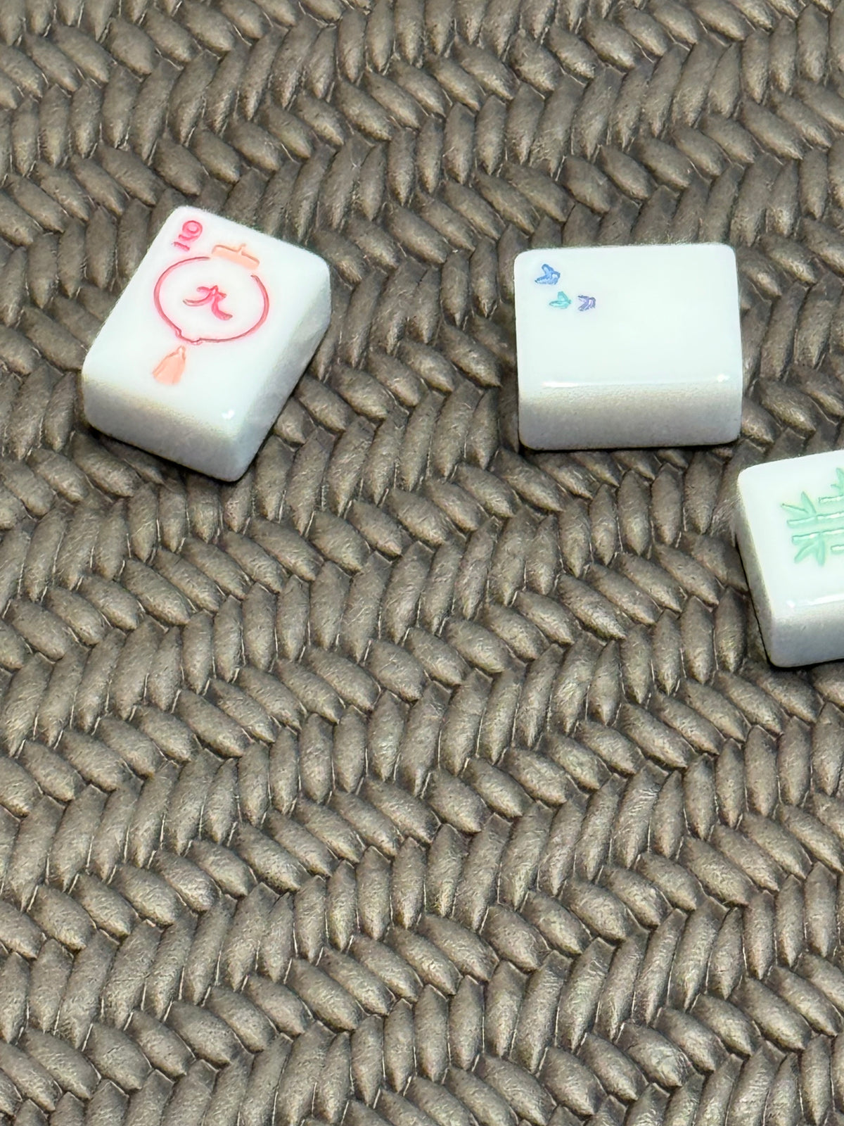 Leather Mahjong Travel Mat - Basketweave Chocolate