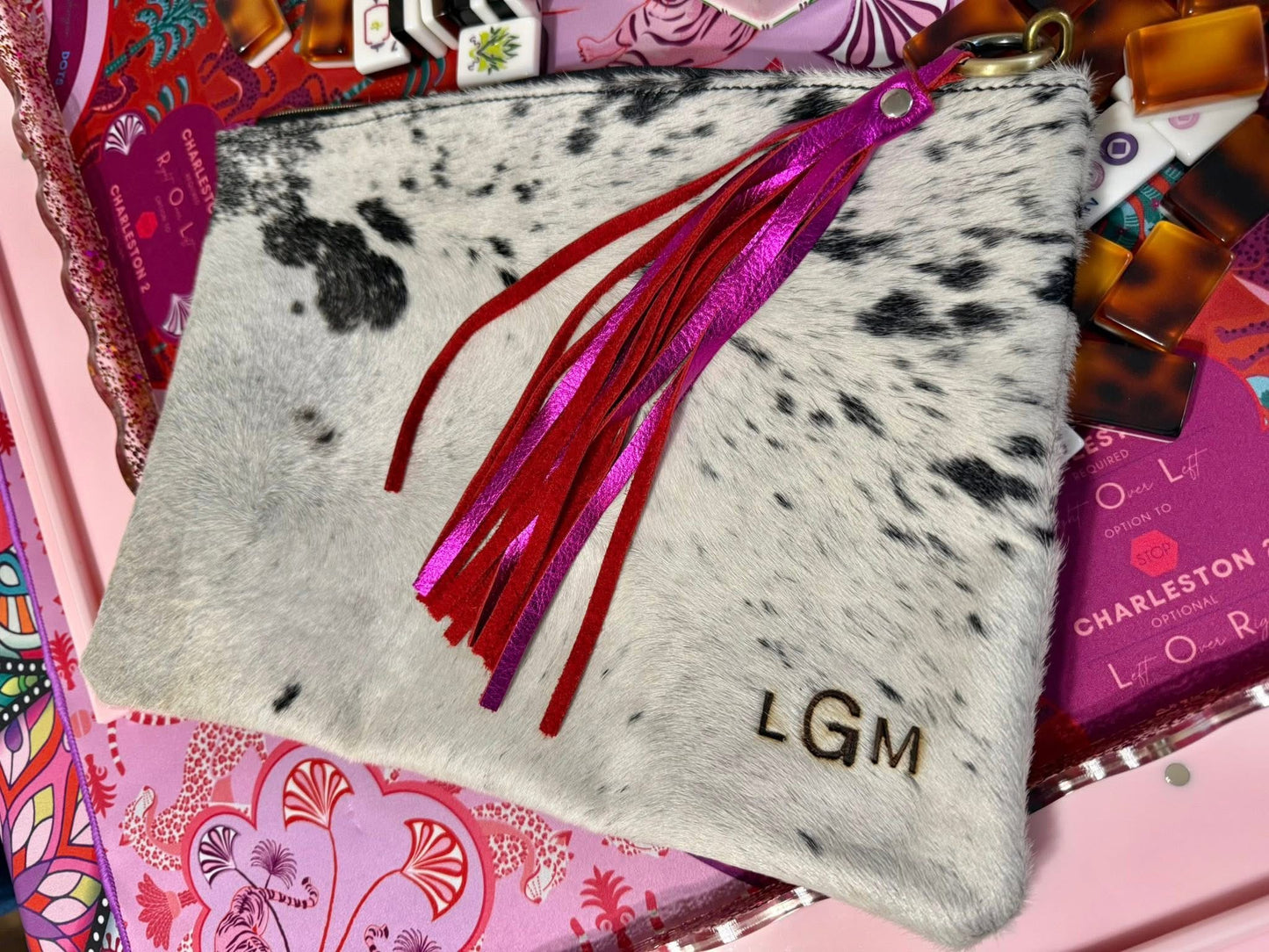 Custom Hair on Hide Mahjong Tile Bag