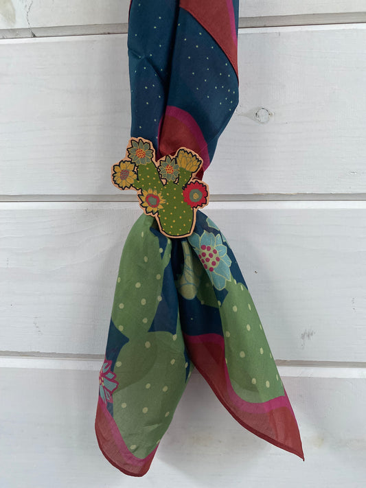 Flower Cactus Scarf Slide